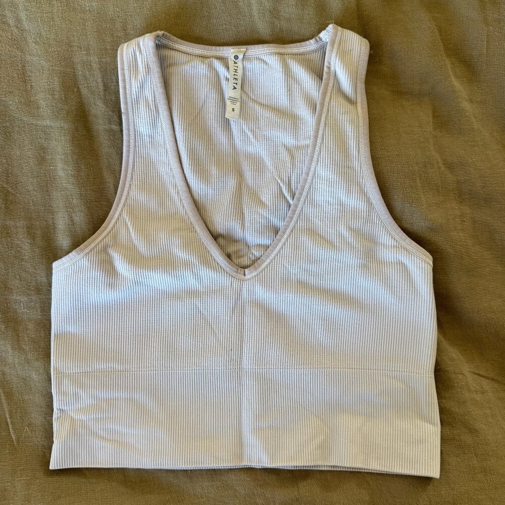 Athleta Aurora Seamless Crop‎ Rib Tank Size Small - Picture 2 of 6
